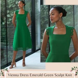 Vienna Emerald Green Sculpt Knit Midi Dress